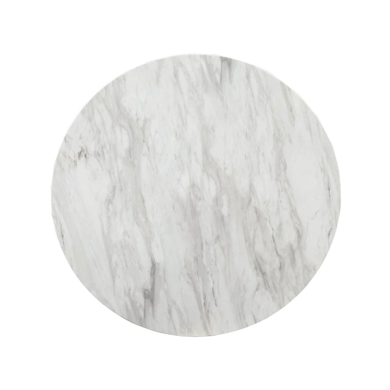 Table de comptoir ronde Centiar blanche/noire