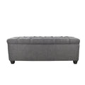 The Sole Secret Grey-Red Tint Diamond Tufted Shoe Storage Bench