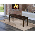 East West Furniture Capri Dining Room Bench with Wood Seat, 51x15x18 Inch, (Finish Options)