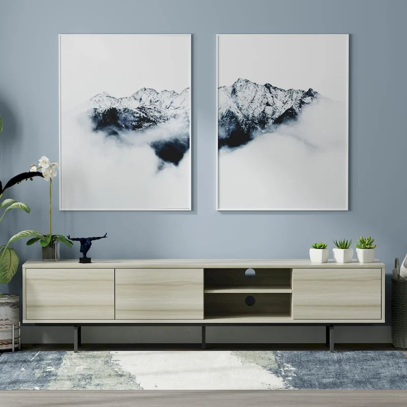 Meuble TV bas Glenwillow Home Atlas 78 x 20, style moderne du milieu du siècle