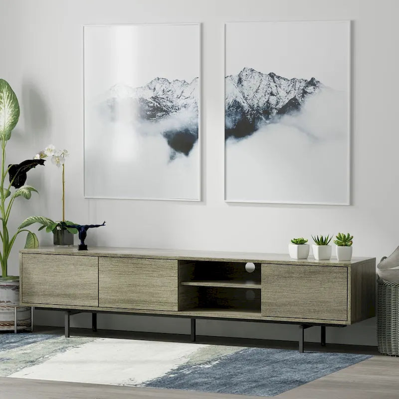 Meuble TV bas Glenwillow Home Atlas 78 x 20, style moderne du milieu du siècle