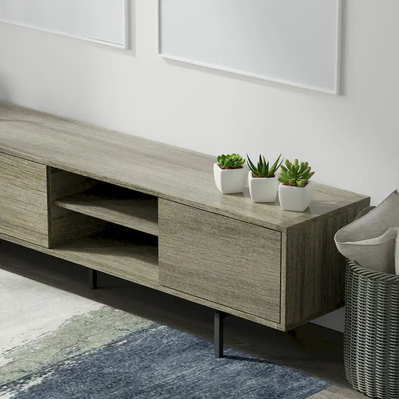 Meuble TV bas Glenwillow Home Atlas 78 x 20, style moderne du milieu du siècle