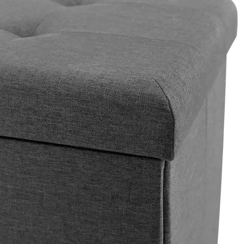 Banc de rangement à chaussures ottoman rembourré Seville Classics, gris moderne