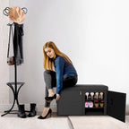 Banc de rangement à chaussures ottoman rembourré Seville Classics, gris moderne