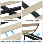 Cadre de lit flottant moderne capitonné avec éclairage LED