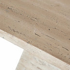 Table de salle à manger carrée en ciment avec pied central