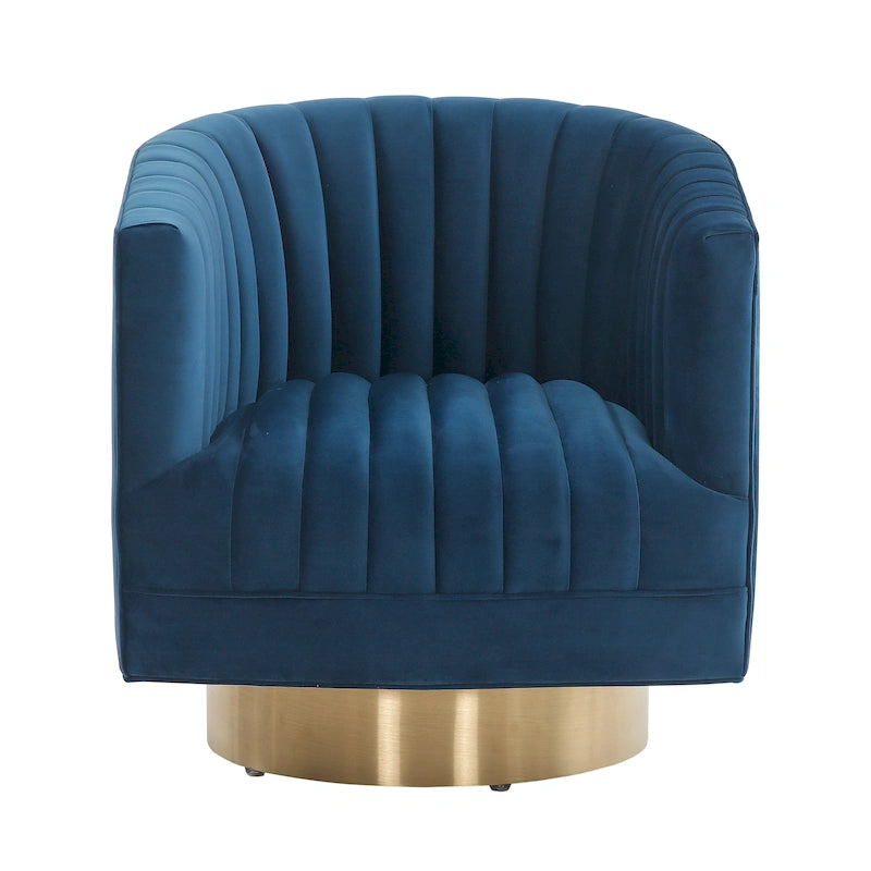 Fauteuil pivotant capitonné Matejka de SAFAVIEH Couture - 71 cm (L) x 79 cm (l) x 76 cm (H)