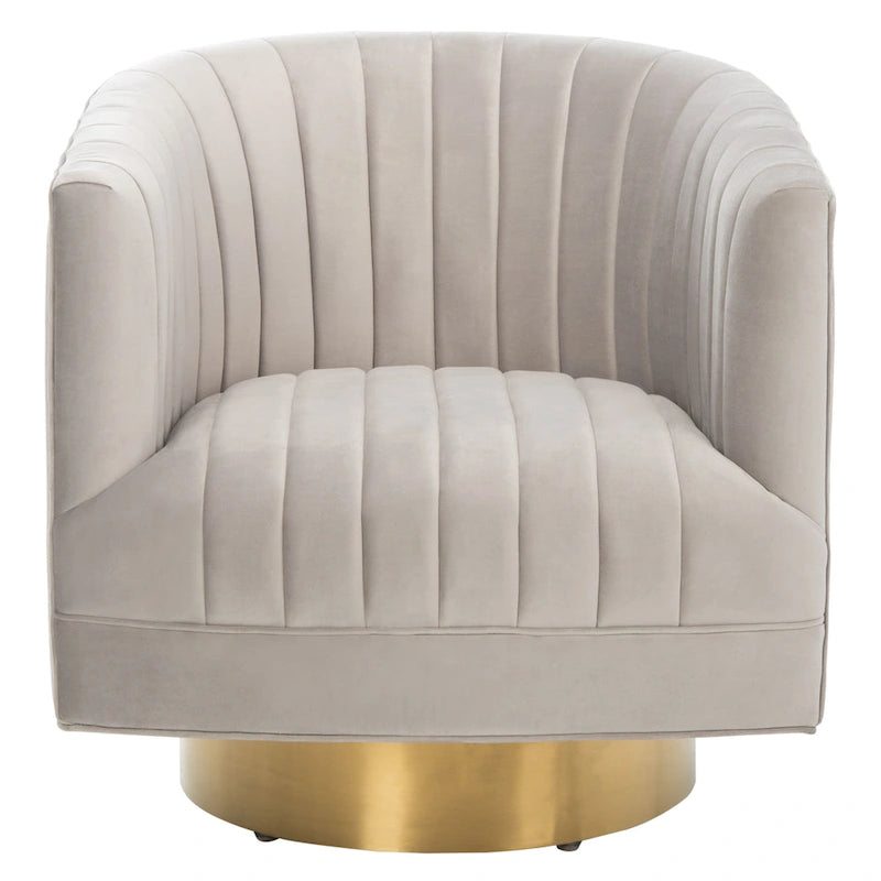 Fauteuil pivotant capitonné Matejka de SAFAVIEH Couture - 71 cm (L) x 79 cm (l) x 76 cm (H)