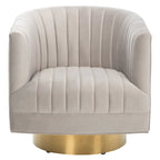Fauteuil pivotant capitonné Matejka de SAFAVIEH Couture - 71 cm (L) x 79 cm (l) x 76 cm (H)