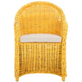 Fauteuil club SAFAVIEH Sinja en rotin jaune - 61 x 66 x 89 cm - 61 x 66 x 89 cm