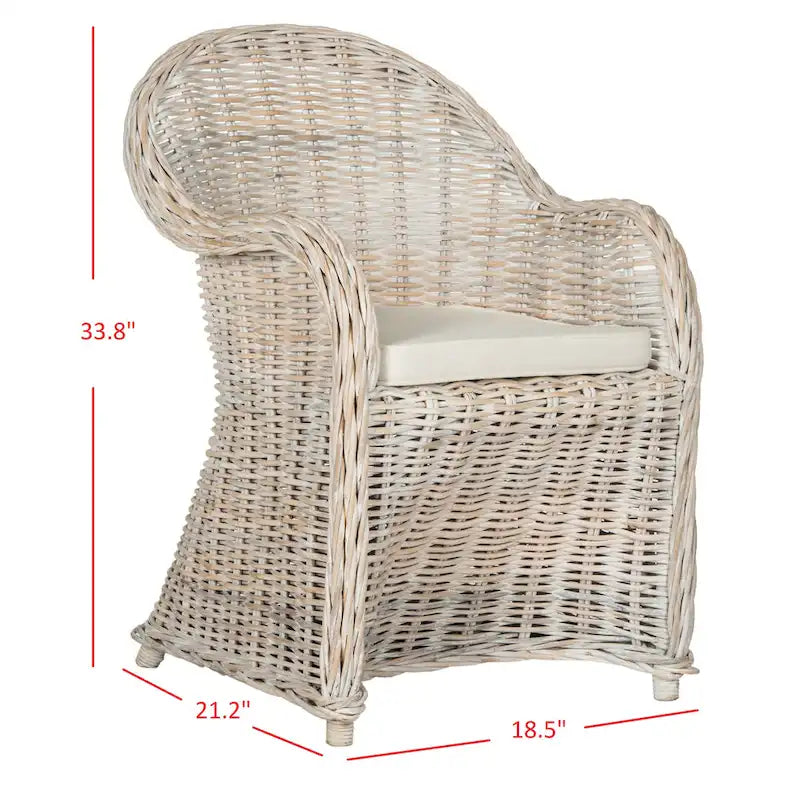 Fauteuil club SAFAVIEH Sinja en rotin jaune - 61 x 66 x 89 cm - 61 x 66 x 89 cm