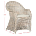 Fauteuil club SAFAVIEH Sinja en rotin jaune - 61 x 66 x 89 cm - 61 x 66 x 89 cm