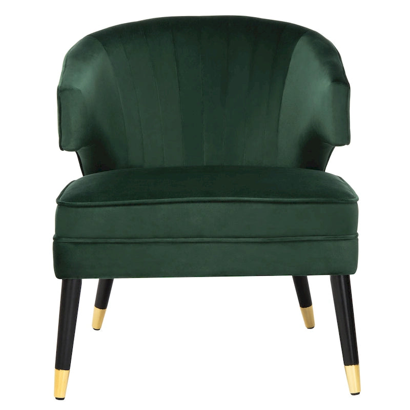 Fauteuil d'appoint à oreilles en velours Amalia de SAFAVIEH - 68 x 71 x 81 cm (26,8 x 28 x 31,9 po) - 69 x 71 x 81 cm (27 x 28 x 32 po)