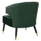 Fauteuil d'appoint à oreilles en velours Amalia de SAFAVIEH - 68 x 71 x 81 cm (26,8 x 28 x 31,9 po) - 69 x 71 x 81 cm (27 x 28 x 32 po)
