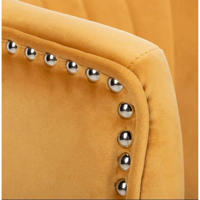 Fauteuil d'appoint à oreilles en velours Amalia de SAFAVIEH - 68 x 71 x 81 cm (26,8 x 28 x 31,9 po) - 69 x 71 x 81 cm (27 x 28 x 32 po)