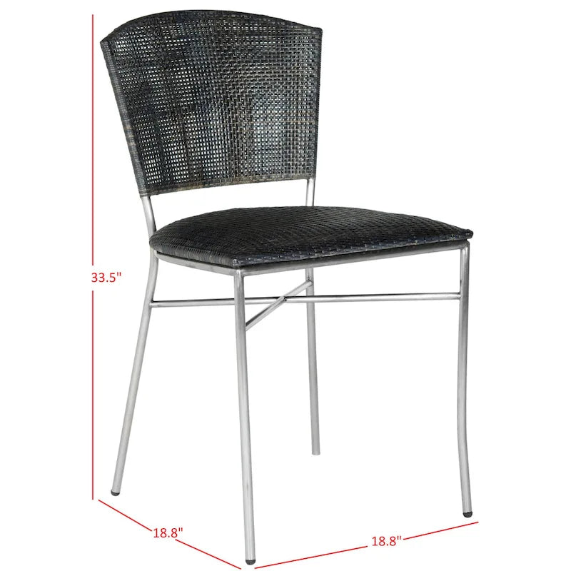 Chaises de salle à manger noires SAFAVIEH Iroda (lot de 2) - 44,5 x 55,4 x 84,6 cm - 45,7 x 55,9 x 83,6 cm (L x P x H)