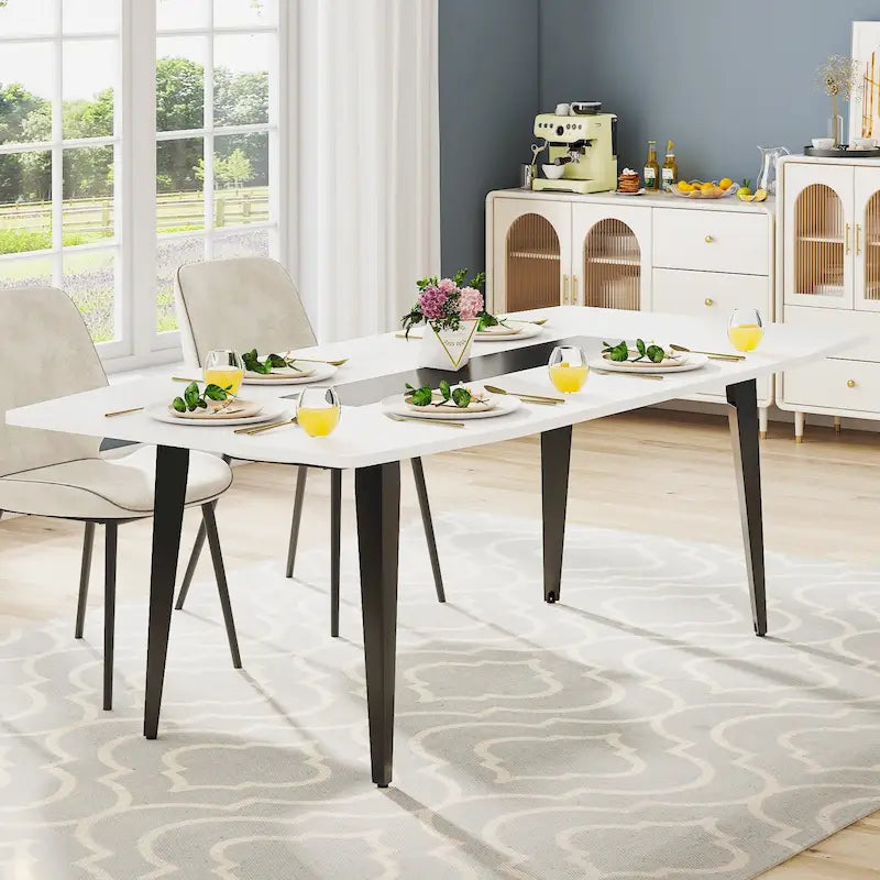 Grande table à manger de 70,8 pouces pour 6 à 8 personnes