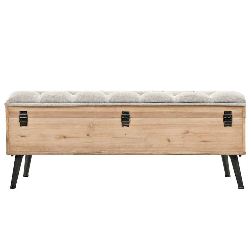 Banc de rangement vidaXL 43.3 en bois massif de sapin - 43,3 x 15,7 x 19,7
