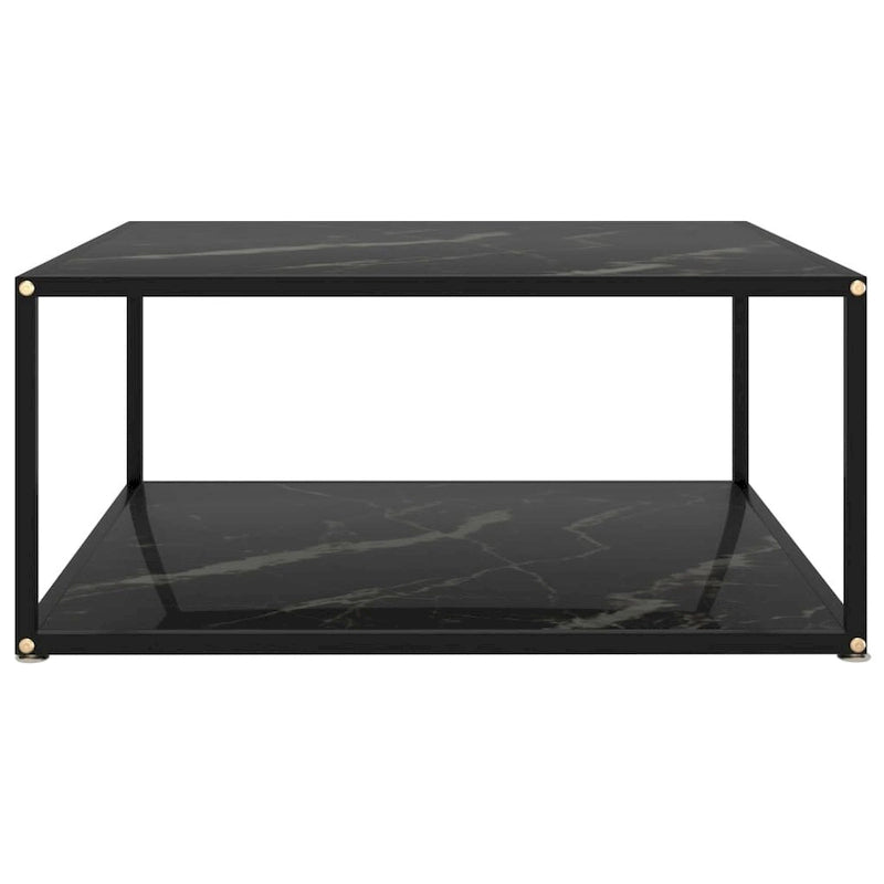Table basse vidaXL noire en verre trempé 31,5 x 31,5 x 13,8 cm