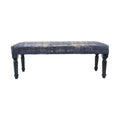 47 Antique Blue Distressed Rectangular Bench