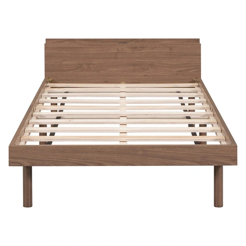 Cadre de lit plateforme double avec ports USB