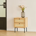 CO-Z Boho Wicker Rattan Nightstand Bedside Table
