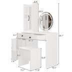 Ensemble coiffeuse avec multiprise et miroir LED tricolore - Non disponible