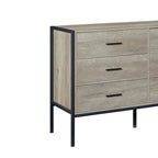 Commode moderne rustique en bois gris avec tiroirs, 48,58