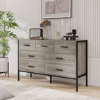 Commode moderne rustique en bois gris avec tiroirs, 48,58
