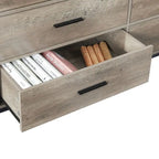 Commode moderne rustique en bois gris avec tiroirs, 48,58