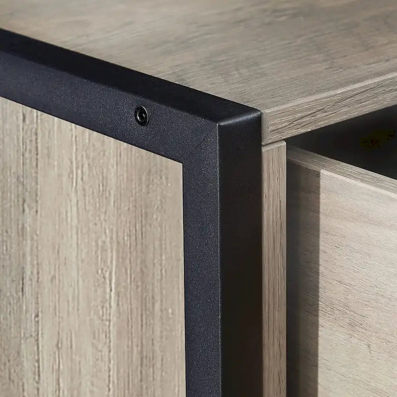 Commode moderne rustique en bois gris avec tiroirs, 48,58