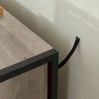 Commode moderne rustique en bois gris avec tiroirs, 48,58