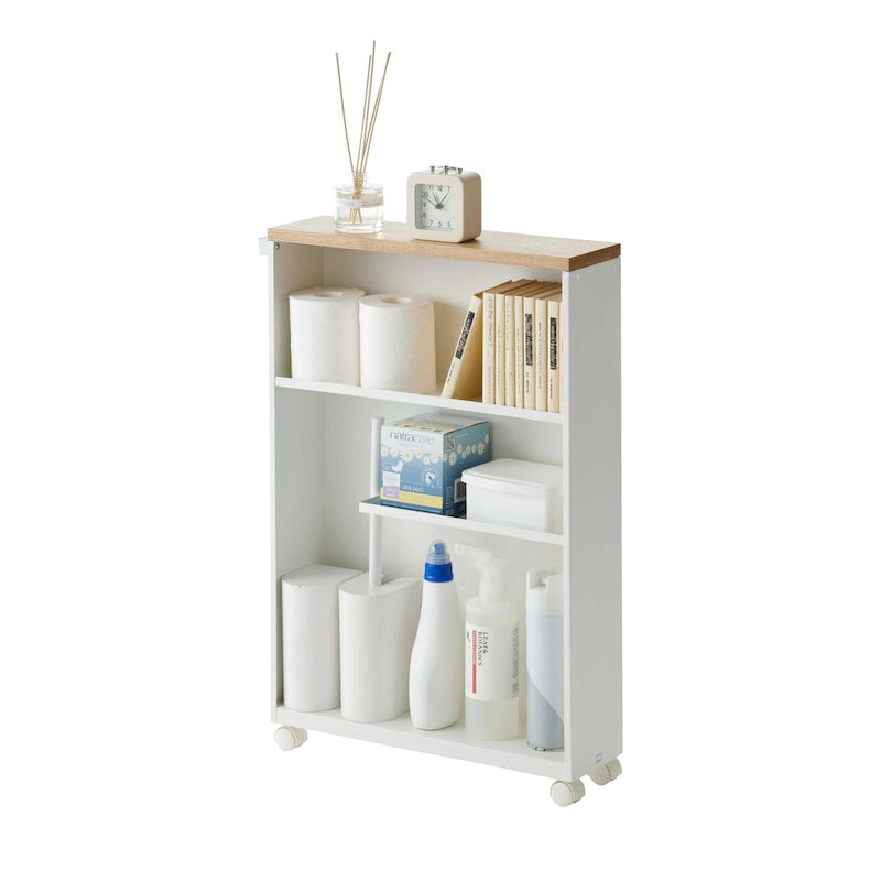 Chariot de rangement à roulettes Yamazaki Home, en acier, montage minimal - L 47,5 x l 13 x H 68,5 cm