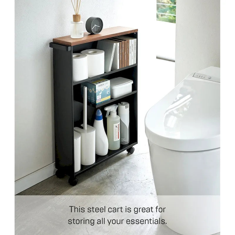 Chariot de rangement à roulettes Yamazaki Home, en acier, montage minimal - L 47,5 x l 13 x H 68,5 cm