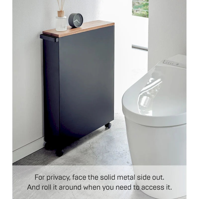 Chariot de rangement à roulettes Yamazaki Home, en acier, montage minimal - L 47,5 x l 13 x H 68,5 cm