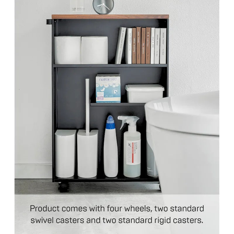 Chariot de rangement à roulettes Yamazaki Home, en acier, montage minimal - L 47,5 x l 13 x H 68,5 cm