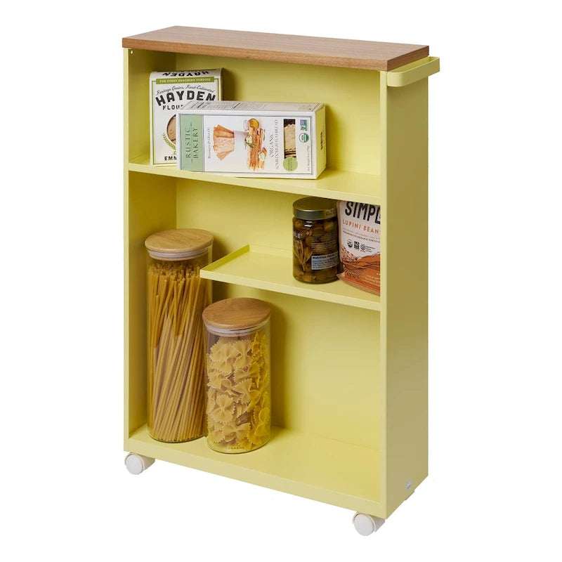 Chariot de rangement à roulettes Yamazaki Home, en acier, montage minimal - L 47,5 x l 13 x H 68,5 cm