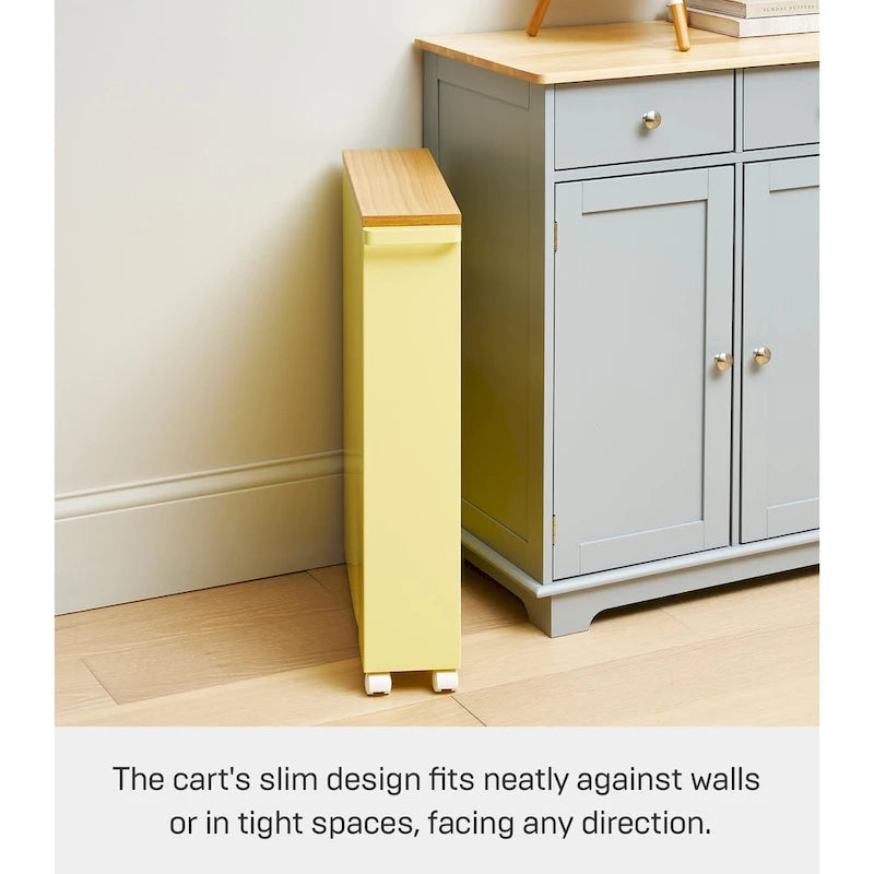 Chariot de rangement à roulettes Yamazaki Home, en acier, montage minimal - L 47,5 x l 13 x H 68,5 cm