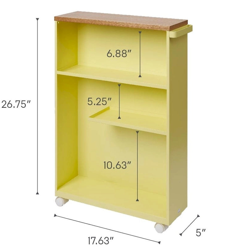 Chariot de rangement à roulettes Yamazaki Home, en acier, montage minimal - L 47,5 x l 13 x H 68,5 cm