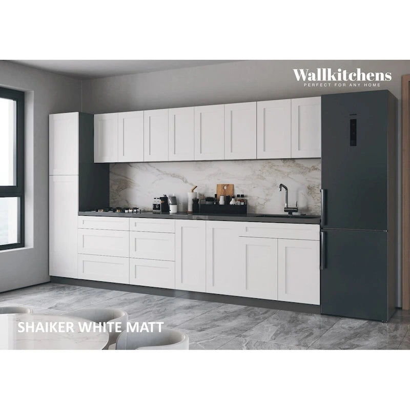 Collection Cuisine Élégante, Base Blanc Mat, Largeur 11 pi - 135 x 24