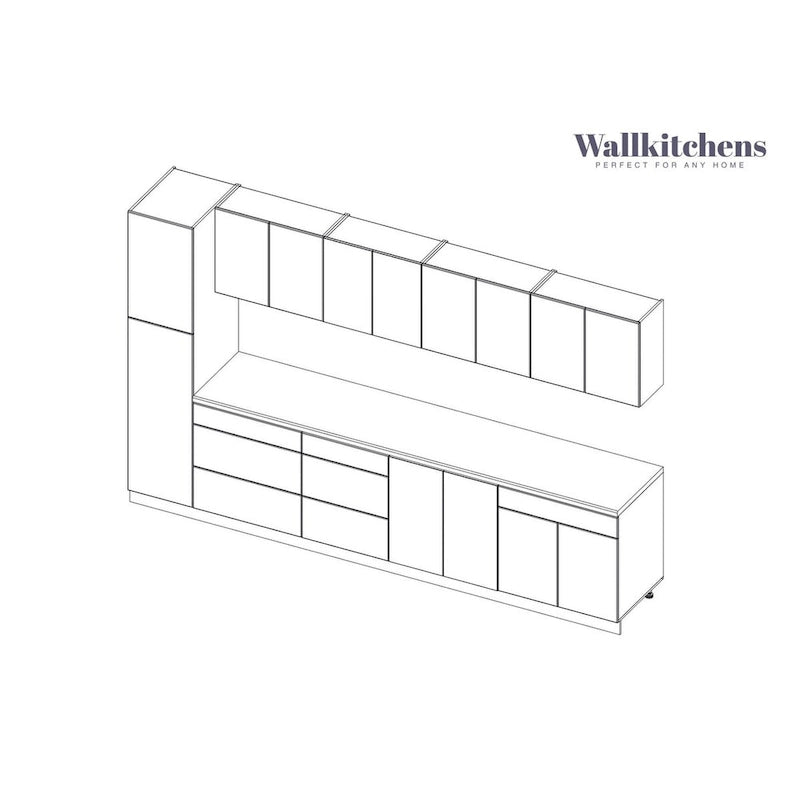 Collection Cuisine Élégante, Base Blanc Mat, Largeur 11 pi - 135 x 24