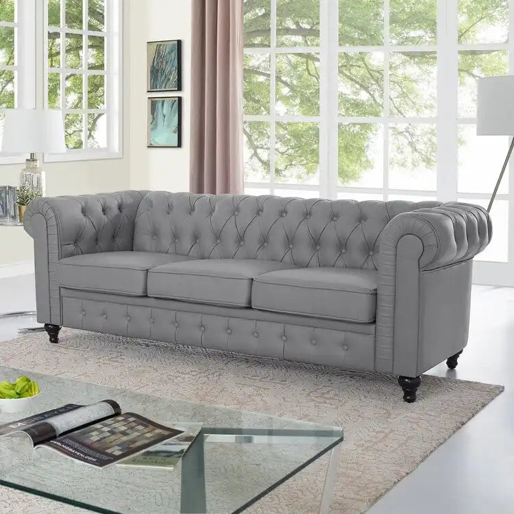 Canapé Chesterfield Emery, confort luxueux pour salons chaleureux, canapé moderne du milieu du siècle, élégance et sérénité, canapé 3 places