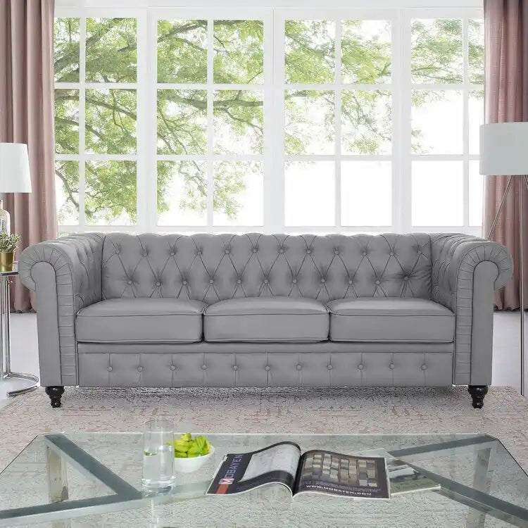 Canapé Chesterfield Emery, confort luxueux pour salons chaleureux, canapé moderne du milieu du siècle, élégance et sérénité, canapé 3 places