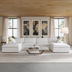 U Shape Couches for Living Room, 6-Seats Modular Convertible Sectional Sofa Couch