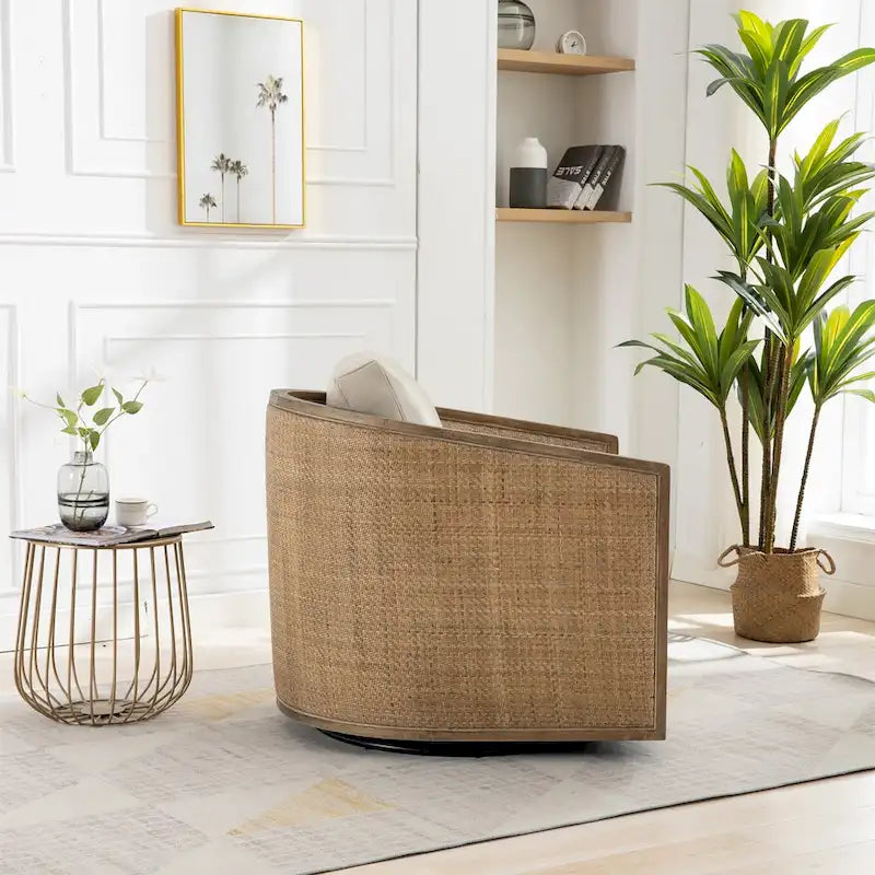 Fauteuil pivotant en forme de tonneau