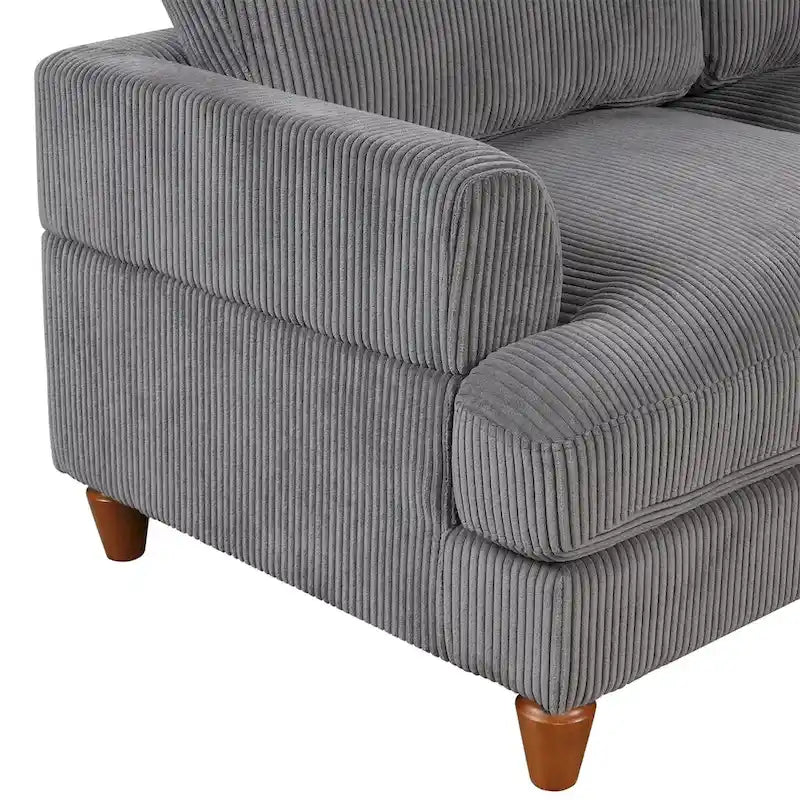 Canapé d'angle modulable avec pouf en forme de L