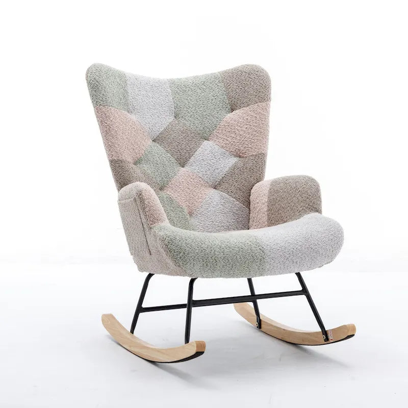 Fauteuil d'appoint patchwork moderne pour salon, chambre ou studio
