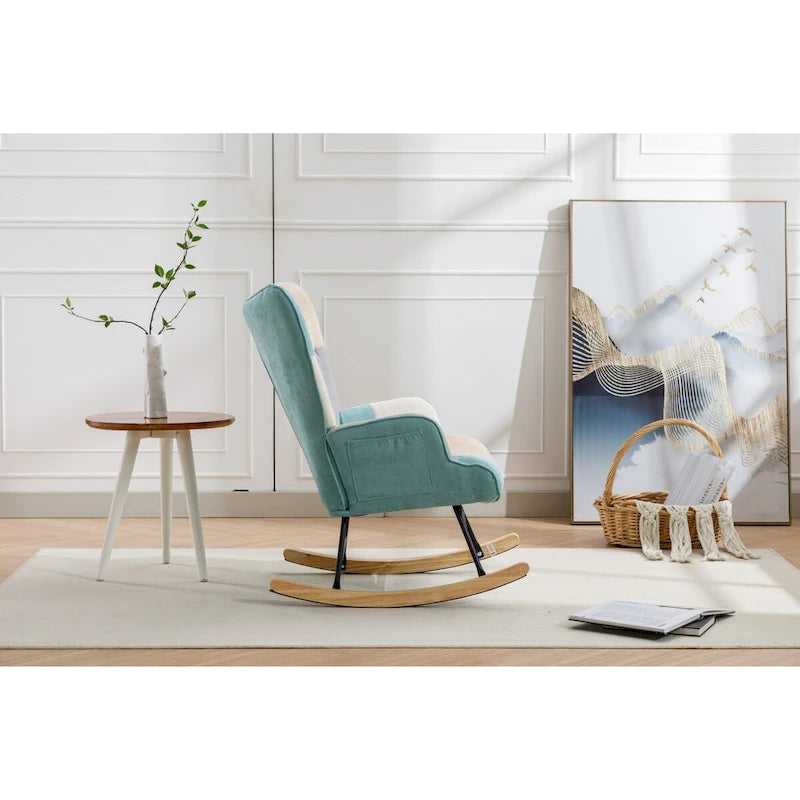 Fauteuil d'appoint patchwork moderne pour salon, chambre ou studio
