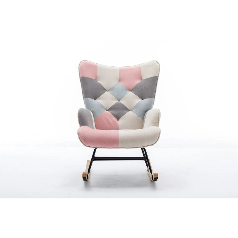 Fauteuil d'appoint patchwork moderne pour salon, chambre ou studio