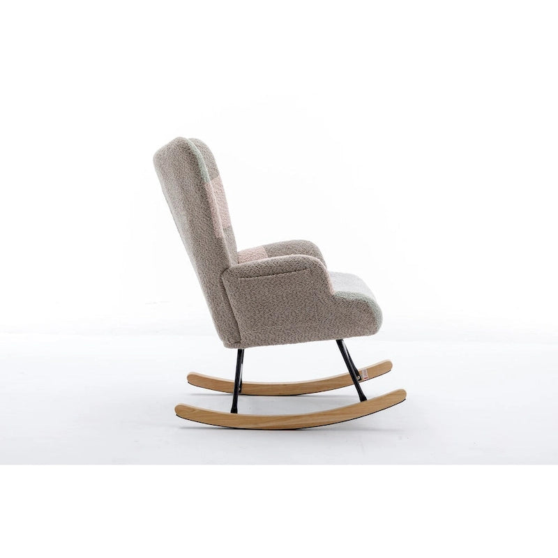 Fauteuil d'appoint patchwork moderne pour salon, chambre ou studio